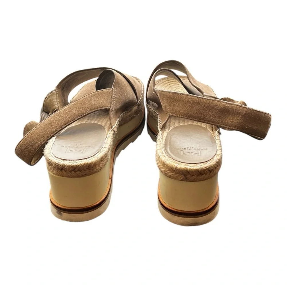 Marc Fisher‎ | LTD Glenna Platform Sandals in Gray Leather Suede Size 10